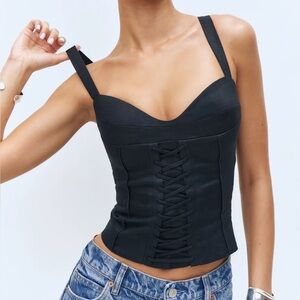 Reformation Gaia Linen Corset Top